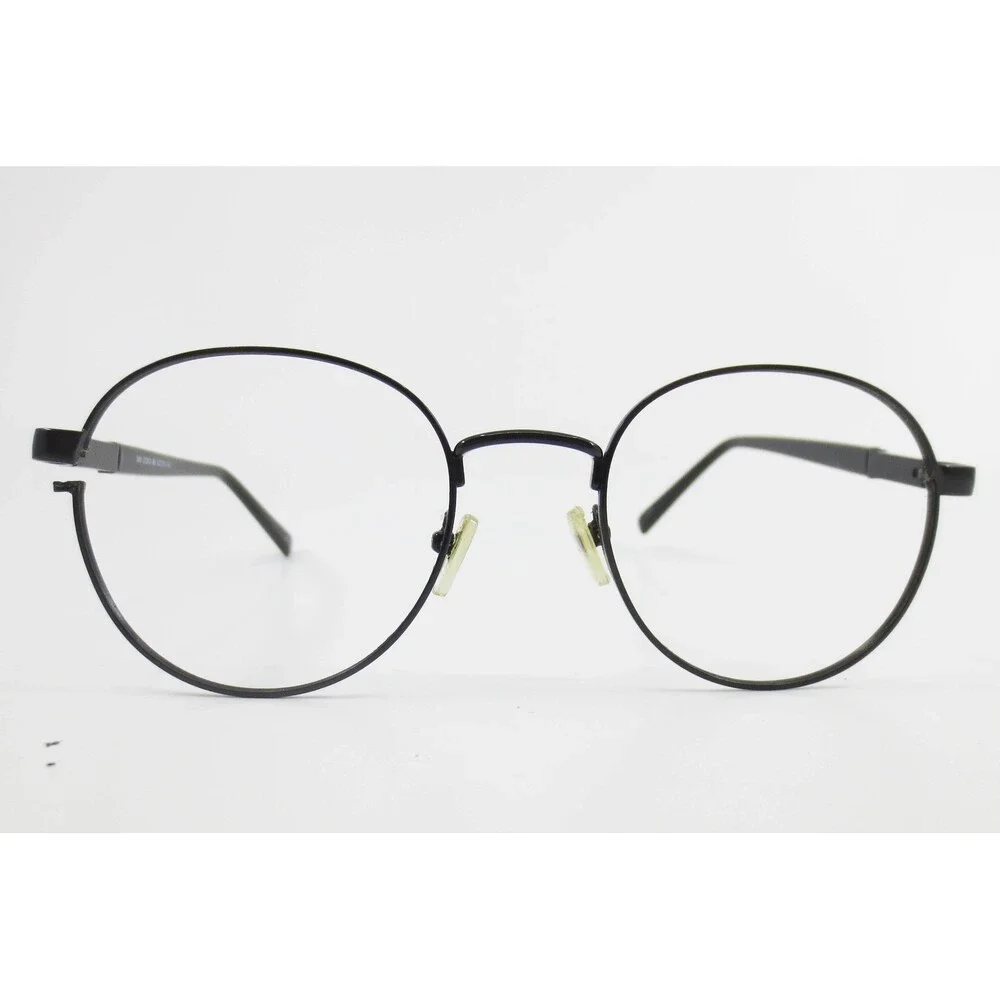 MM 20203 BK Round Matte Black Metal Eyeglass Frames 52-21-140 Mens Womens